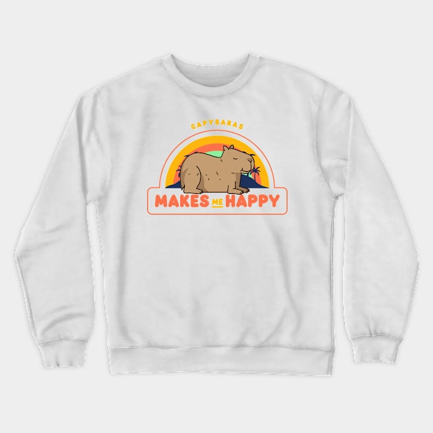 Capybaras makes me happy Crewneck Sweatshirt by CANVAZSHOP